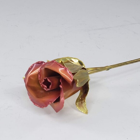 Vintage Gold Decorative Metal Copper Brass Rose Stem 12" - Picture 9 of 9